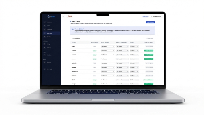 QikChek Geo-Policy Dashboard